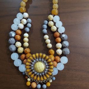 Large bead statement necklace